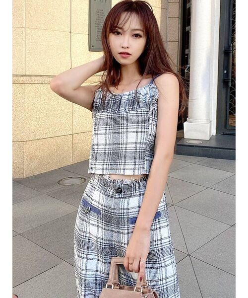 RESEXXY(リゼクシー)の「バイカラーツイードビスチェ【セットアップ着用可能】(シャツ/ブラウス・レディース・ベージュ/ブルー/その他1・FREE)」の3枚目の写真