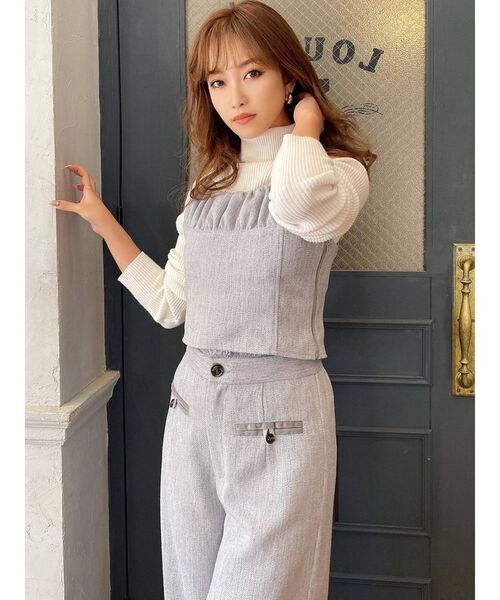 RESEXXY(リゼクシー)の「バイカラーツイードビスチェ【セットアップ着用可能】(シャツ/ブラウス・レディース・ベージュ/ブルー/その他1・FREE)」の5枚目の写真