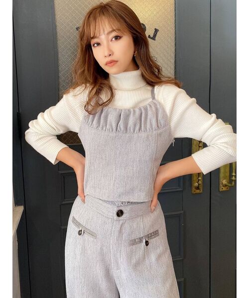 RESEXXY(リゼクシー)の「バイカラーツイードビスチェ【セットアップ着用可能】(シャツ/ブラウス・レディース・ベージュ/ブルー/その他1・FREE)」の7枚目の写真