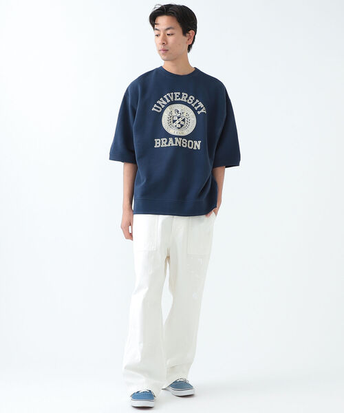 BEAMS/プリントルーズ半袖スウェット