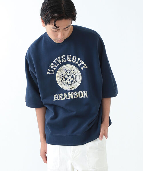 BEAMS/プリントルーズ半袖スウェット