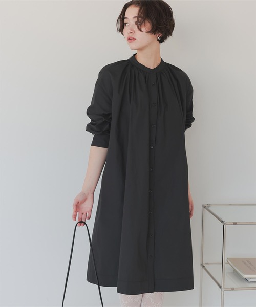 【新品未使用】 venit ブラックシャツワンピース ラス RASW ベルテッドシャツワンピース （ブラック