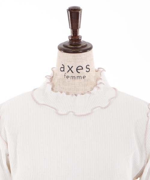 axes femme(アクシーズファム)の「メローリブタートルインナー(Tシャツ/カットソー・レディース・ブラック/ベージュ/キナリ/ミント・FREE)」の8枚目の写真