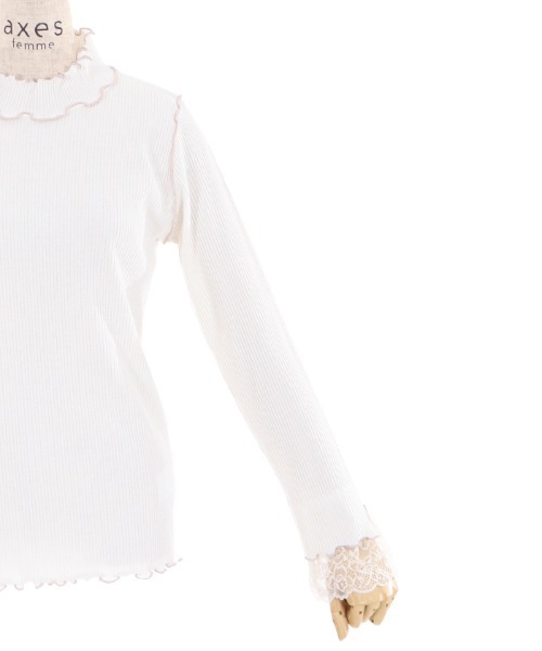 axes femme(アクシーズファム)の「メローリブタートルインナー(Tシャツ/カットソー・レディース・ブラック/ベージュ/キナリ/ミント・FREE)」の12枚目の写真