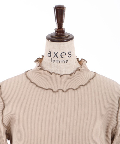 axes femme(アクシーズファム)の「メローリブタートルインナー(Tシャツ/カットソー・レディース・ブラック/ベージュ/キナリ/ミント・FREE)」の16枚目の写真