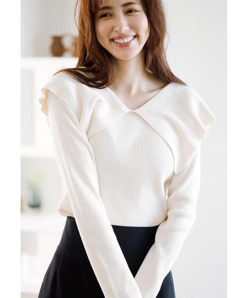 INGNI（イング）の「セーラーカラー／リブニット（ニット/セーター・レディース・アイボリー/ピンクベージュ/その他/ブラック/ブラック系その他/アイボリー系/サックスブルー系2/ピンク系・M）」の11枚目の写真
