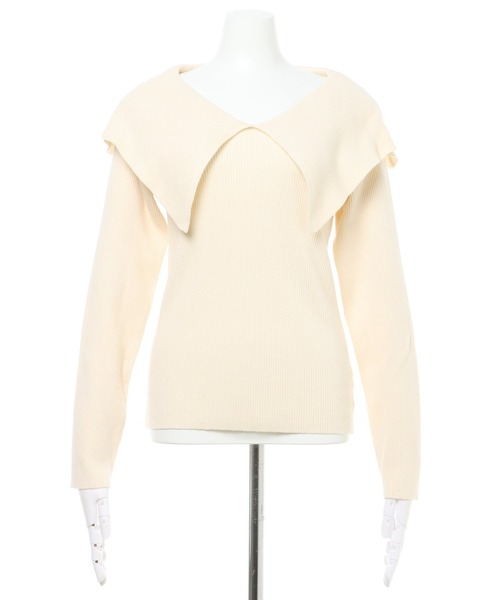 INGNI（イング）の「セーラーカラー／リブニット（ニット/セーター・レディース・アイボリー/ピンクベージュ/その他/ブラック/ブラック系その他/アイボリー系/サックスブルー系2/ピンク系・M）」の2枚目の写真