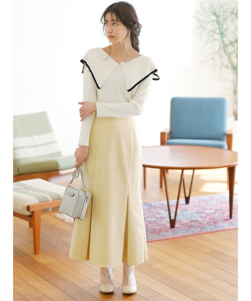 INGNI（イング）の「セーラーカラー／リブニット（ニット/セーター・レディース・アイボリー/ピンクベージュ/その他/ブラック/ブラック系その他/アイボリー系/サックスブルー系2/ピンク系・M）」の21枚目の写真