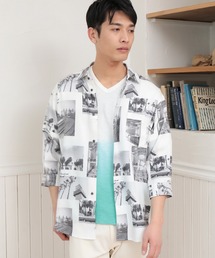 UNION STATION（ユニオンステーション）の「ジョーゼットマテリアル フォトプリント7分丈レギュラーカラーシャツ（シャツ/ブラウス・メンズ）」