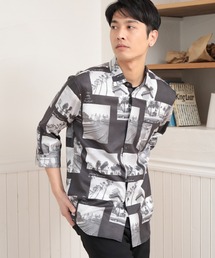 UNION STATION（ユニオンステーション）の「ジョーゼットマテリアル フォトプリント7分丈レギュラーカラーシャツ（シャツ/ブラウス）」