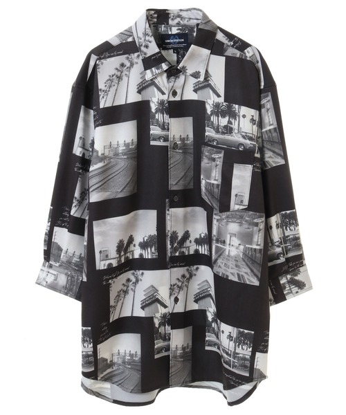 UNION STATION（ユニオンステーション）の「ジョーゼットマテリアル フォトプリント7分丈レギュラーカラーシャツ（シャツ/ブラウス・メンズ・ホワイト/ブラック・LL/L/M）」の11枚目の写真