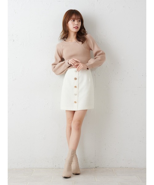 MIIA（ミーア）の「4WAYリブニット（ニット/セーター・レディース・ブラック/ベージュ/オフホワイト/ブルー/グリーン・FREE）」の8枚目の写真