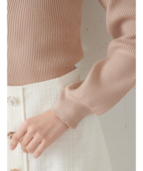 MIIA（ミーア）の「4WAYリブニット（ニット/セーター・レディース・ブラック/ベージュ/オフホワイト/ブルー/グリーン・FREE）」の6枚目の写真