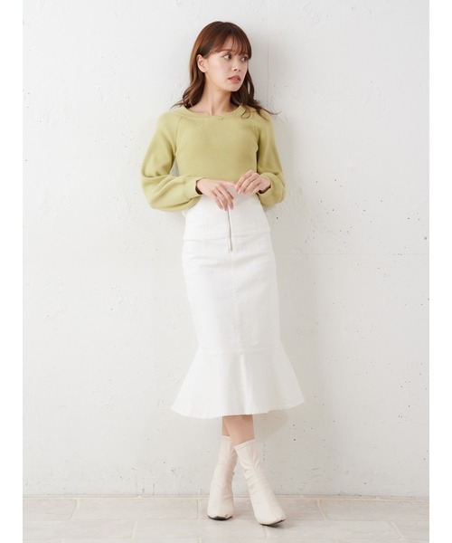 MIIA（ミーア）の「4WAYリブニット（ニット/セーター・レディース・ブラック/ベージュ/オフホワイト/ブルー/グリーン・FREE）」の14枚目の写真