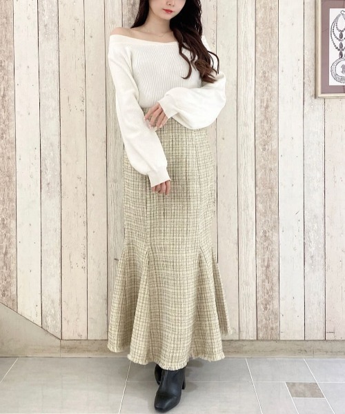 MIIA（ミーア）の「4WAYリブニット（ニット/セーター・レディース・ブラック/ベージュ/オフホワイト/ブルー/グリーン・FREE）」の16枚目の写真