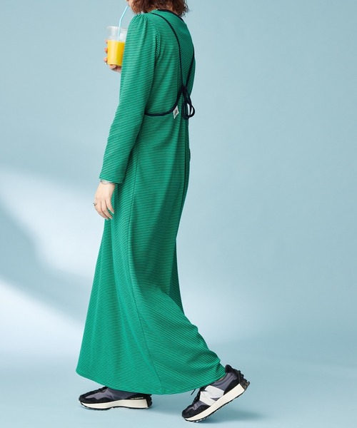 HELLO.SANFRANCISCO（ハローサンフランシスコ）の「【HELLO.SANFRANCISCO】インナー付きボーダーキャミワンピ（ワンピース・レディース・イエロー/ブルー/グリーン・ONE SIZE）」の6枚目の写真