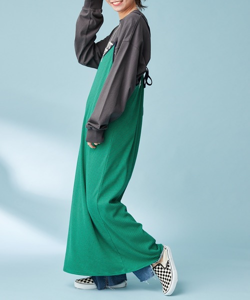 HELLO.SANFRANCISCO（ハローサンフランシスコ）の「【HELLO.SANFRANCISCO】インナー付きボーダーキャミワンピ（ワンピース・レディース・イエロー/ブルー/グリーン・ONE SIZE）」の15枚目の写真