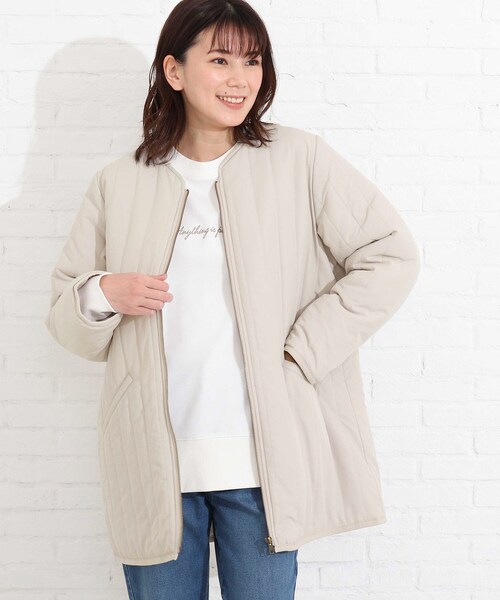 SHOO・LA・RUE(シューラルー)の「◆縦キルティングミドルジャケット(その他アウター・レディース・ブラック/アイボリー・02/03/04)」の1枚目の写真