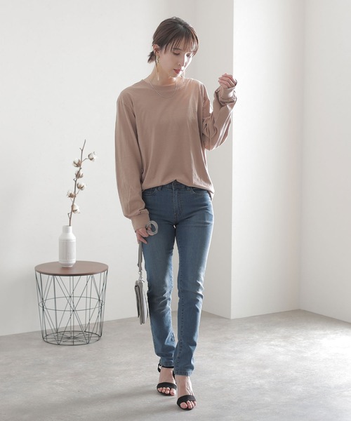 ElegChic(エレグシック)の「フロントジッパーデニムパンツ(デニムパンツ・レディース・ホワイト/ネイビー/ブルー/ワンウォッシュ・3L/M/L/XL/4L)」の1枚目の写真