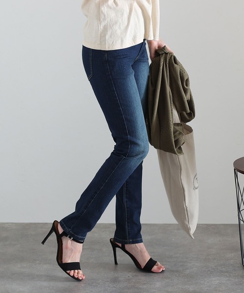 ElegChic(エレグシック)の「フロントジッパーデニムパンツ(デニムパンツ・レディース・ホワイト/ネイビー/ブルー/ワンウォッシュ・3L/M/L/XL/4L)」の10枚目の写真