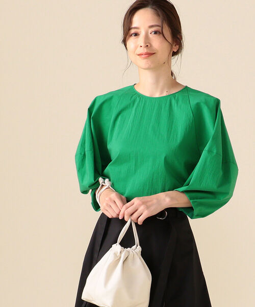 Demi-Luxe BEAMS コットンナイロン ラッフルプルオーバー　38 Demi-Luxe BEAMS コットンナイロン ラッフルプルオーバー38