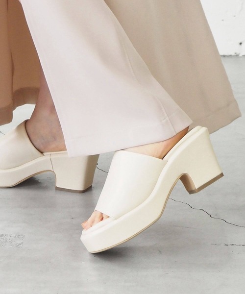 tiptop（ティップトップ）の「厚底ミュールサンダル（サンダル・レディース・ブラック/アイボリー・M/L）」の5枚目の写真