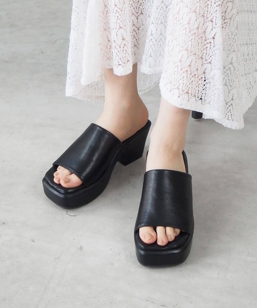 tiptop（ティップトップ）の「厚底ミュールサンダル（サンダル・レディース・ブラック/アイボリー・M/L）」の8枚目の写真