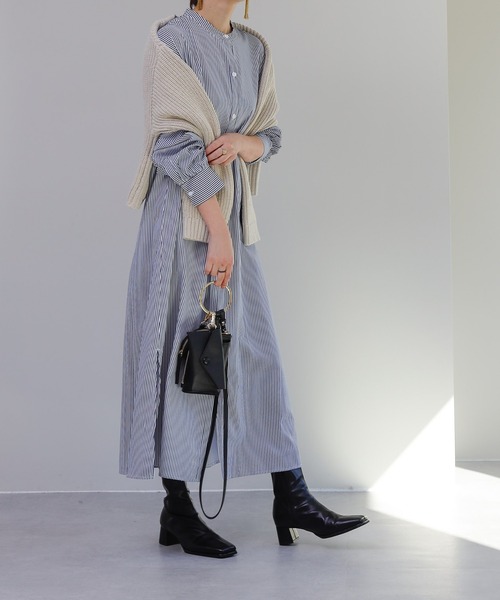 COLONY 2139（コロニートゥーワンスリーナイン）の「ストライプバンドカラーシャツワンピース（ワンピース・レディース・グリーン/レッド/ネイビー・FREE）」の3枚目の写真