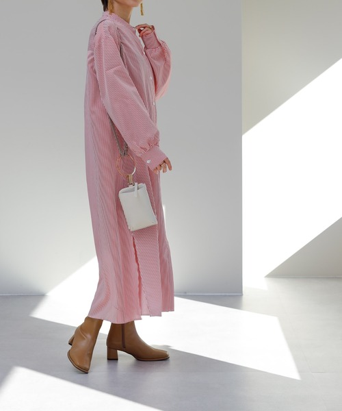 COLONY 2139（コロニートゥーワンスリーナイン）の「ストライプバンドカラーシャツワンピース（ワンピース・レディース・グリーン/レッド/ネイビー・FREE）」の13枚目の写真