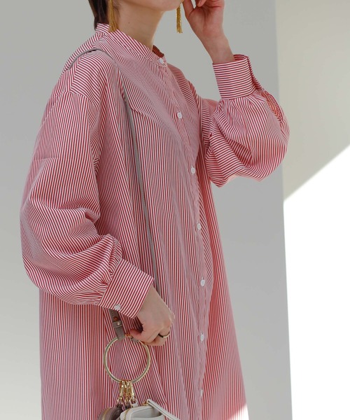 COLONY 2139（コロニートゥーワンスリーナイン）の「ストライプバンドカラーシャツワンピース（ワンピース・レディース・グリーン/レッド/ネイビー・FREE）」の16枚目の写真