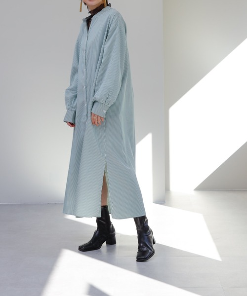 COLONY 2139（コロニートゥーワンスリーナイン）の「ストライプバンドカラーシャツワンピース（ワンピース・レディース・グリーン/レッド/ネイビー・FREE）」の21枚目の写真