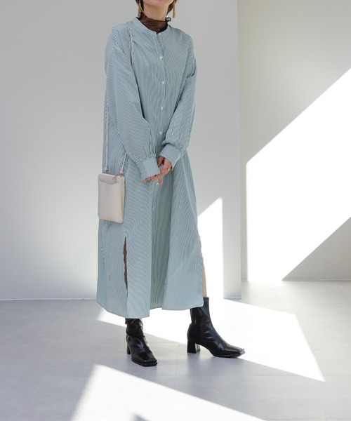 COLONY 2139（コロニートゥーワンスリーナイン）の「ストライプバンドカラーシャツワンピース（ワンピース・レディース・グリーン/レッド/ネイビー・FREE）」の22枚目の写真