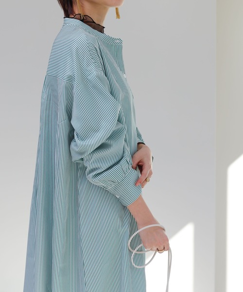 COLONY 2139（コロニートゥーワンスリーナイン）の「ストライプバンドカラーシャツワンピース（ワンピース・レディース・グリーン/レッド/ネイビー・FREE）」の20枚目の写真