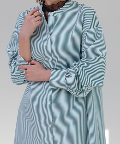 COLONY 2139（コロニートゥーワンスリーナイン）の「ストライプバンドカラーシャツワンピース（ワンピース・レディース・グリーン/レッド/ネイビー・FREE）」の19枚目の写真