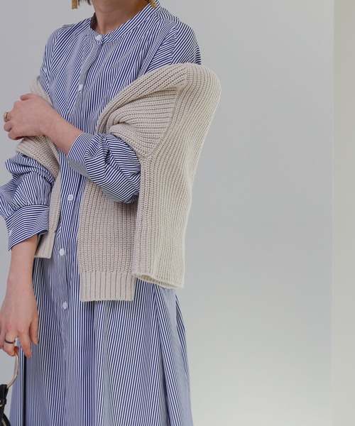 COLONY 2139（コロニートゥーワンスリーナイン）の「ストライプバンドカラーシャツワンピース（ワンピース・レディース・グリーン/レッド/ネイビー・FREE）」の6枚目の写真