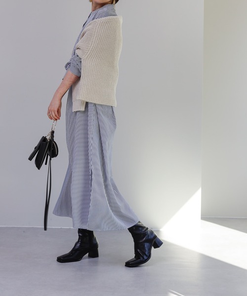 COLONY 2139（コロニートゥーワンスリーナイン）の「ストライプバンドカラーシャツワンピース（ワンピース・レディース・グリーン/レッド/ネイビー・FREE）」の7枚目の写真