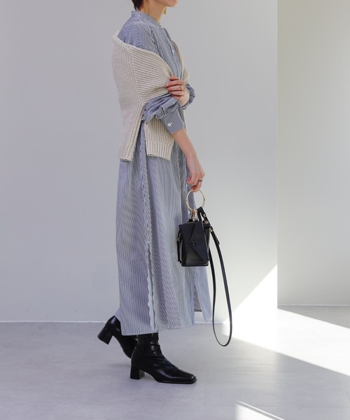 COLONY 2139（コロニートゥーワンスリーナイン）の「ストライプバンドカラーシャツワンピース（ワンピース・レディース・グリーン/レッド/ネイビー・FREE）」の10枚目の写真