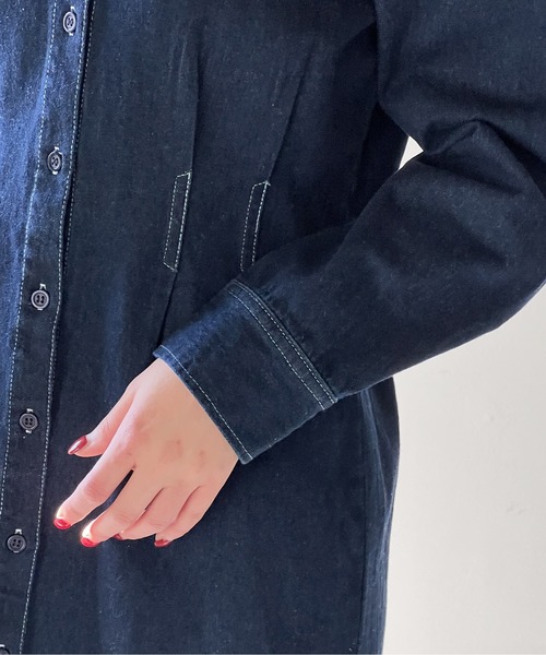 one way(ワンウェイ)の「ビックカラーウエストタックワンピース(ワンピース・レディース・ホワイト/ベージュ/ブラック系その他/ダークブルー・FREE)」の18枚目の写真