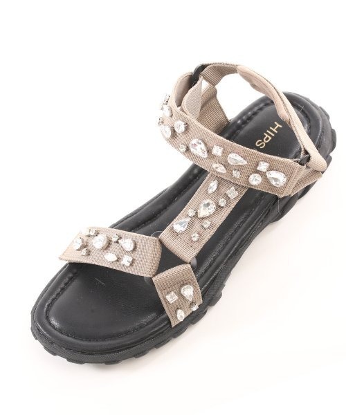 HIPS(ヒップス)の「【HIPS/ヒップス】ビジューサンダル(サンダル・レディース・ブラック/グレイッシュベージュ・L/M/S)」の8枚目の写真