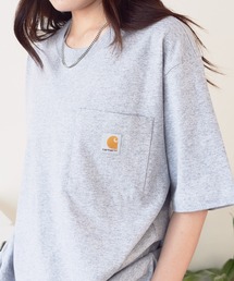 carhartt/カーハート Workwear ビッグシルエット ワンポイントロゴ ポケ付き半袖無地Tシャツ K87