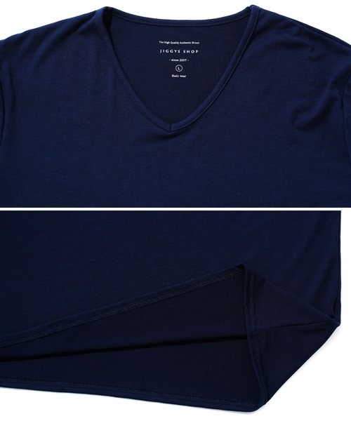 roshell（ロシェル）の「ストレッチVネック無地長袖Tシャツ（Tシャツ/カットソー・メンズ・ホワイト/チャコールグレー/ブラック/ネイビー・SMALL/MEDIUM/LARGE/X-LARGE/XX-LARGE）」の9枚目の写真