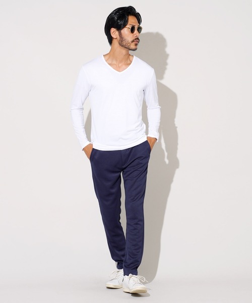 roshell（ロシェル）の「ストレッチVネック無地長袖Tシャツ（Tシャツ/カットソー・メンズ・ホワイト/チャコールグレー/ブラック/ネイビー・SMALL/MEDIUM/LARGE/X-LARGE/XX-LARGE）」の12枚目の写真