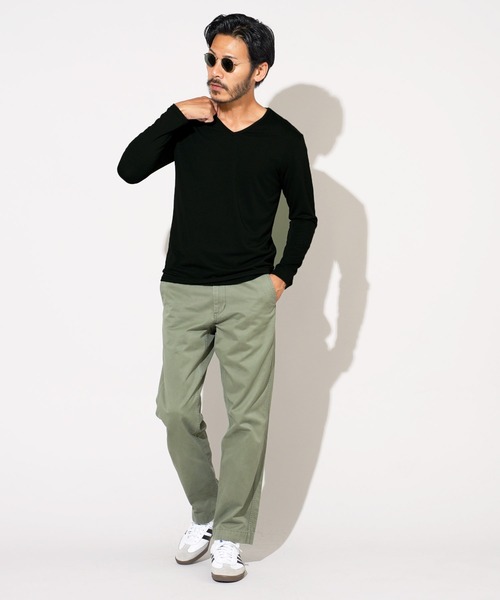 roshell（ロシェル）の「ストレッチVネック無地長袖Tシャツ（Tシャツ/カットソー・メンズ・ホワイト/チャコールグレー/ブラック/ネイビー・SMALL/MEDIUM/LARGE/X-LARGE/XX-LARGE）」の15枚目の写真