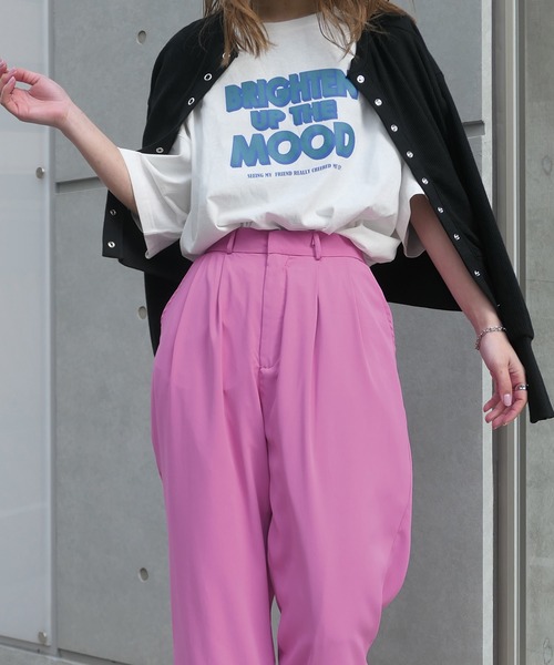 CORNERS（コーナーズ）の「ロゴプリントTシャツ（Tシャツ/カットソー・レディース・オフホワイト/スミクロ/オートミール・FREE）」の7枚目の写真