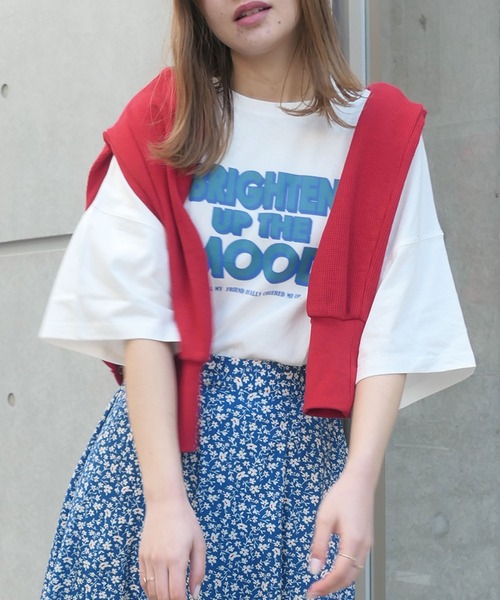 CORNERS（コーナーズ）の「ロゴプリントTシャツ（Tシャツ/カットソー・レディース・オフホワイト/スミクロ/オートミール・FREE）」の9枚目の写真