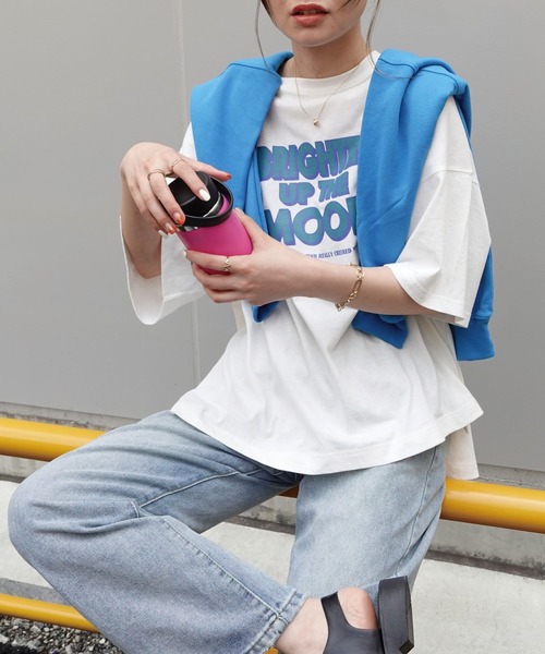 CORNERS(コーナーズ)の「ロゴプリントTシャツ(Tシャツ/カットソー・レディース・オフホワイト/スミクロ/オートミール・FREE)」の12枚目の写真