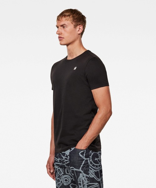 G-STAR（ジースター）の「G-RAW SLIM T-SHIRT/ワンポイント/ロゴ（Tシャツ/カットソー・メンズ・ダークブラック/ホワイト・SMALL/MEDIUM/LARGE/X-LARGE/X-SMALL）」の3枚目の写真