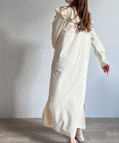 -Myme- Heart be to.(マイミーハートビート)の「ruffled collar 2way one-piece / ラッフルカラー2wayワンピース(ワンピース・レディース・ネイビー/アイボリー・FREE)」の5枚目の写真