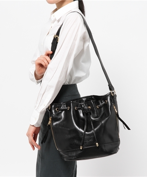 OUTLET（アウトレット）の「【Ciaopanic】サイドZIP巾着ショルダー（ショルダーバッグ・レディース・ブラック/キャメル/ネイビー・0）」の10枚目の写真