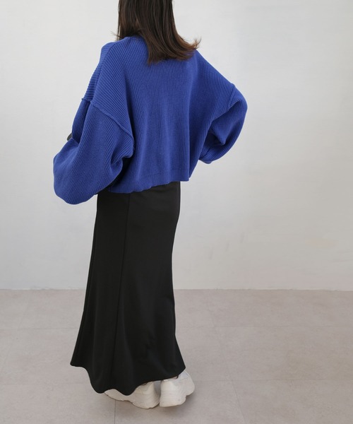 ＡＮＤＪ（アンドジェイ）の「ボリューム袖ショートニットカーディガン（カーディガン/ボレロ・レディース・グリーン/ブルー/イエロー/オフホワイト・M）」の18枚目の写真